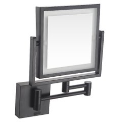Черное зеркало косметическое с подсветкой ик-датчик квадратное Volle 2500.280604