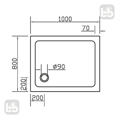 Мелкий Душевой поддон SMC 100*80 прямоугольный тонкий Eger 599-1080S прочный